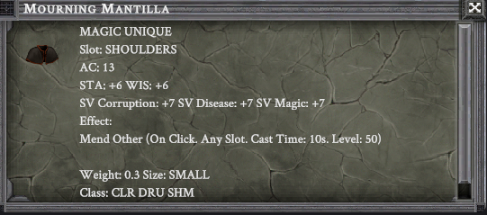 MOURNING MANTILLA item card